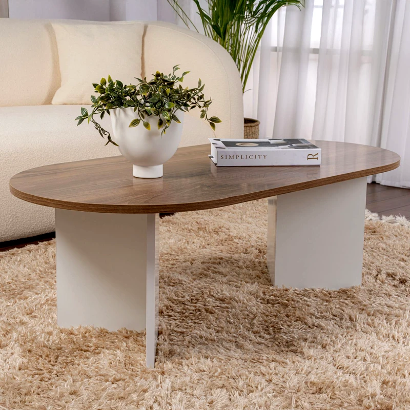 Αίθριο Τραπέζι Σαλονιού Sable - Walnut, White 909Nrd1111 (119x40x60)