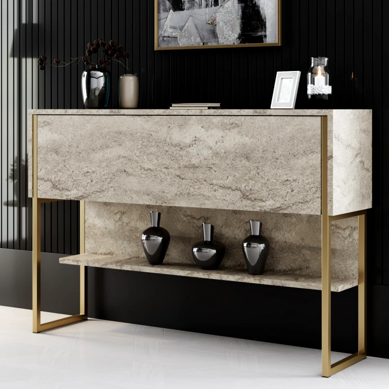 Αίθριο Συρταριέρα Κρεβατοκάμαρας Luxe - Travertine, Gold 618Bly1411 (120x80x30)