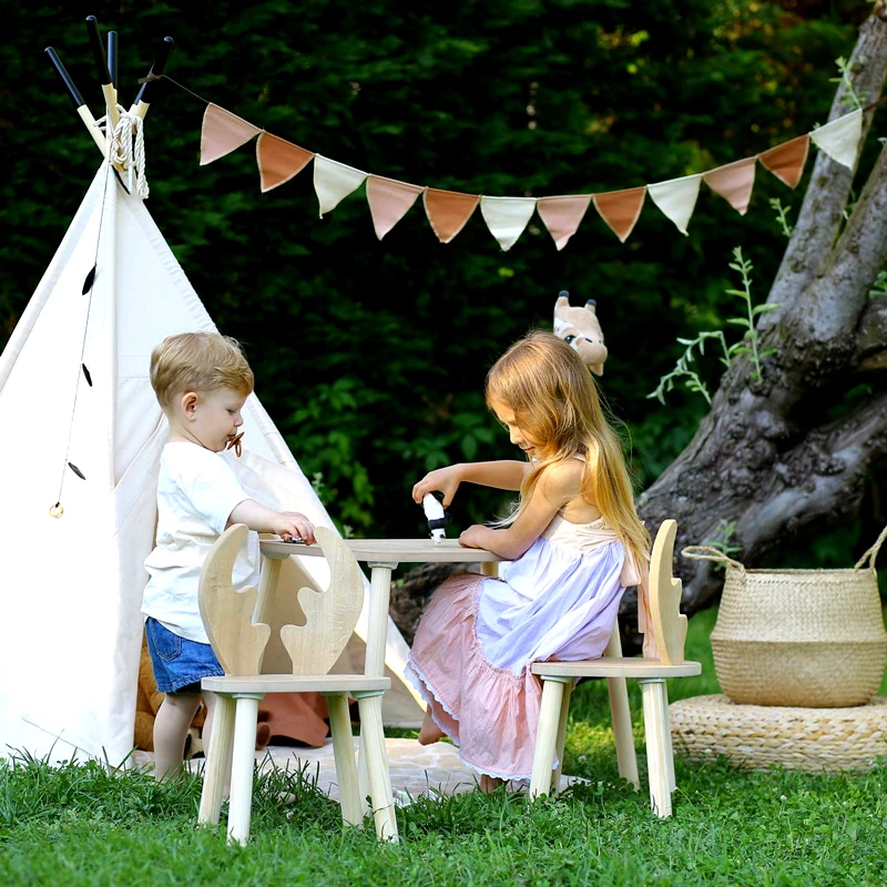 Αίθριο Σετ Παιδικό Τραπεζάκι Με Καρέκλες Deer Two Chair Set - Brown 517Bmb1134 (50x60x45)