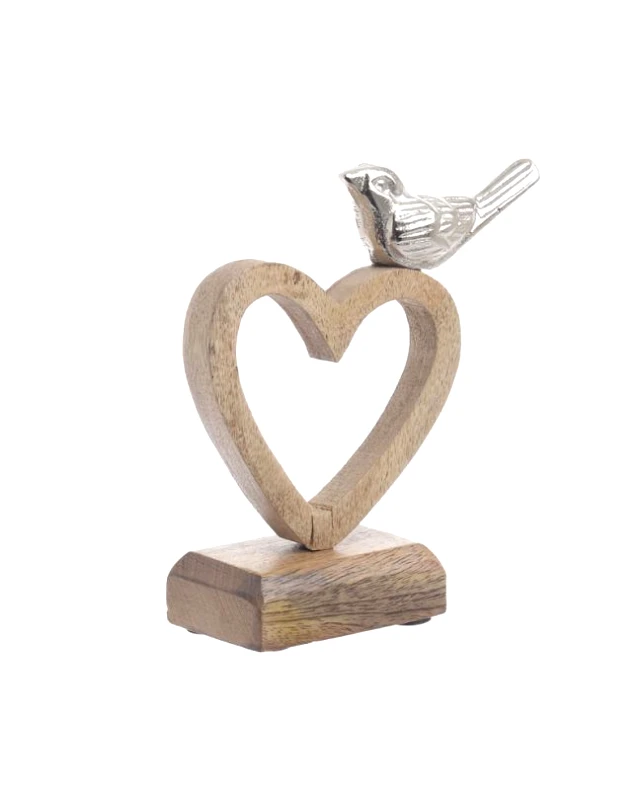 Inart ΔΙΑΚΟΣΜΗΤΙΚΟ ΚΑΡΔΙΑ ΜΕΤΑΛΛΙΚΟ/ΞΥΛΙΝΟ ΑΣΗΜΙ/NATURAL 13Χ5Χ15 Inart 3-70-357-0111 13x15