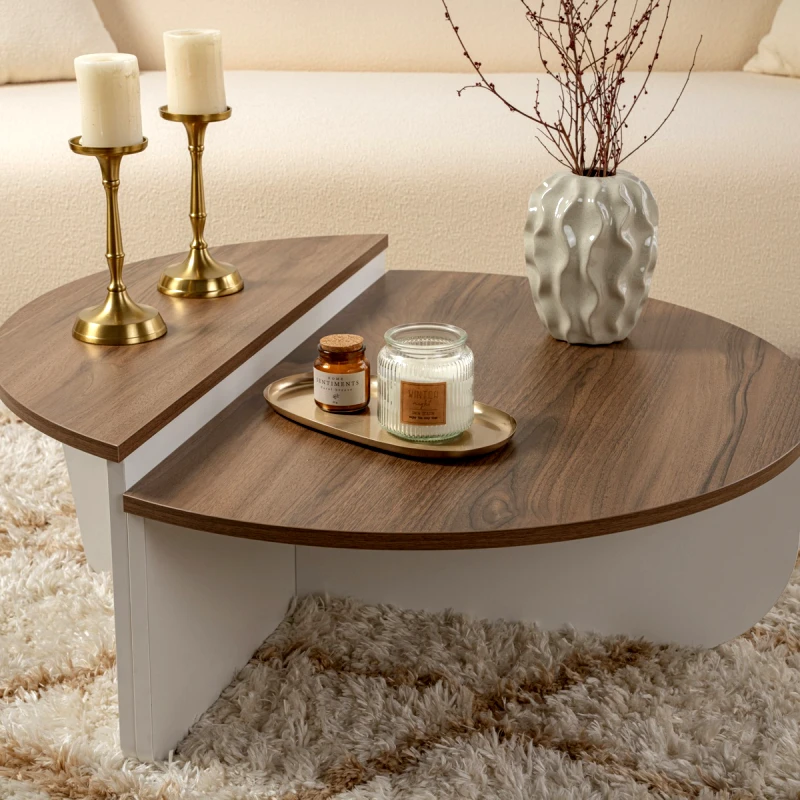 Αίθριο Τραπέζι Σαλονιού Orion - Walnut, White 353Nrd1120 (90x30x60)