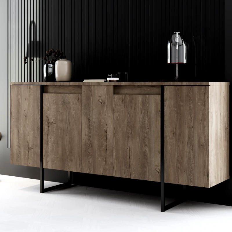 Αίθριο Κονσόλα Luxe - Walnut, Black 618Bly1177 (160x80x35)