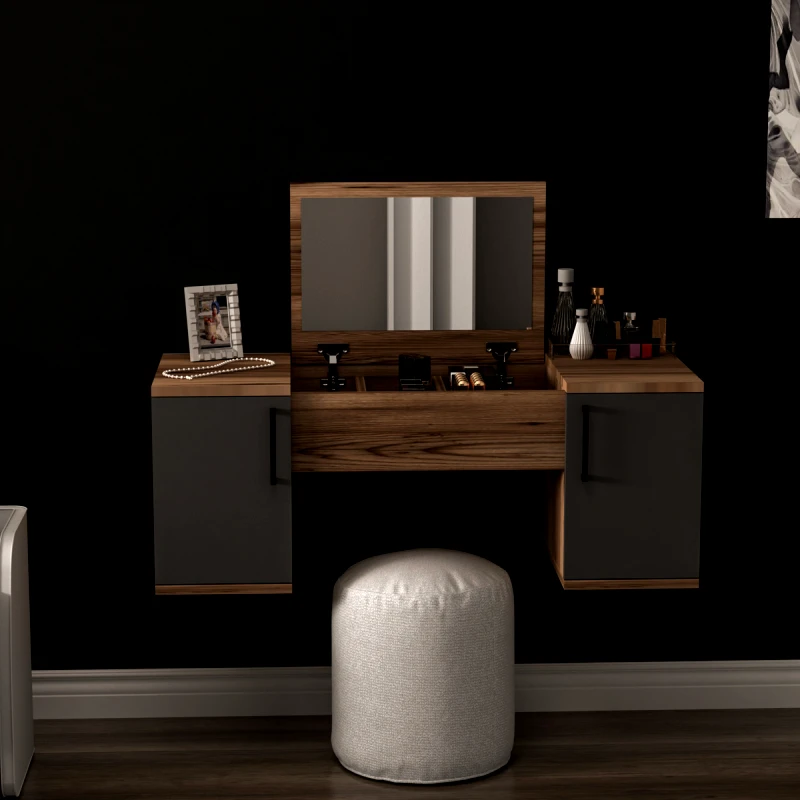 Αίθριο Τουαλέτα Κρεβατοκάμαρας Mercan - Light Walnut, Anthracite 550Arn2794 (100x74,1x35,5)