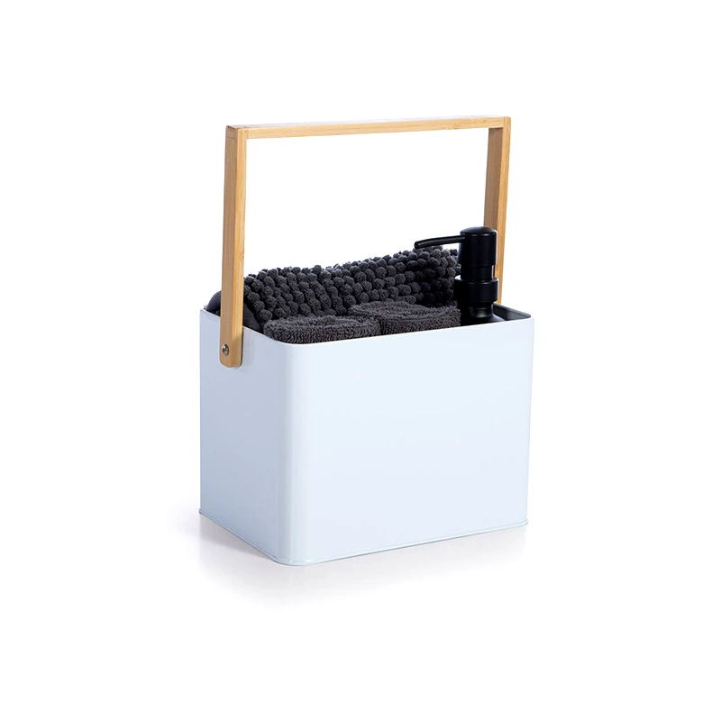 Nef - Nef Σετ Μπάνιου σε Μεταλλικό Καλάθι 24x12x16 (5 Τμχ) Nef Nef Storage White