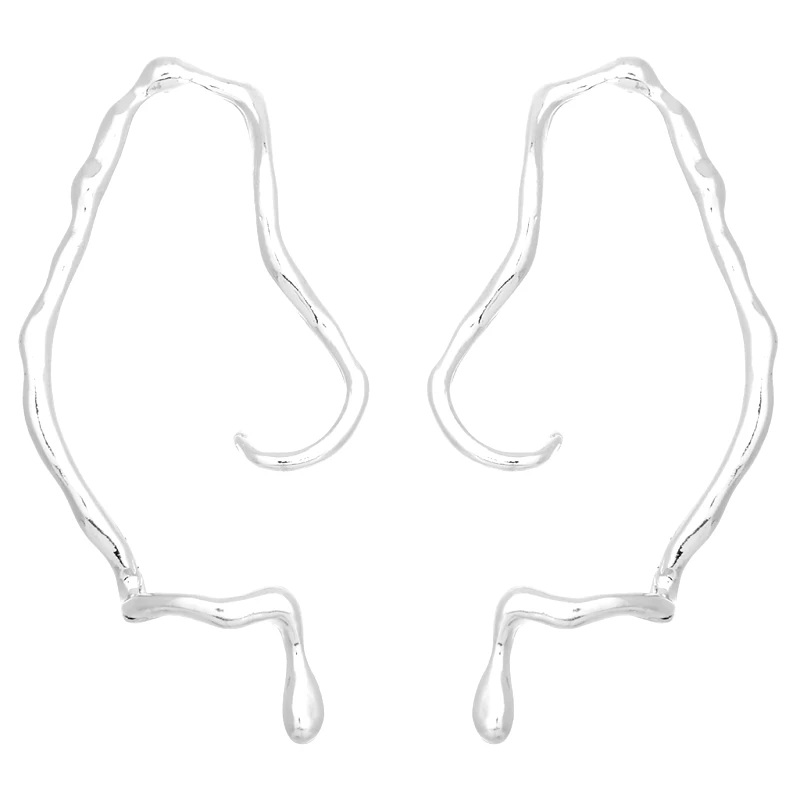 PerfectDress.gr σκουλαρίκια μεταλλικά Abstract ασημί