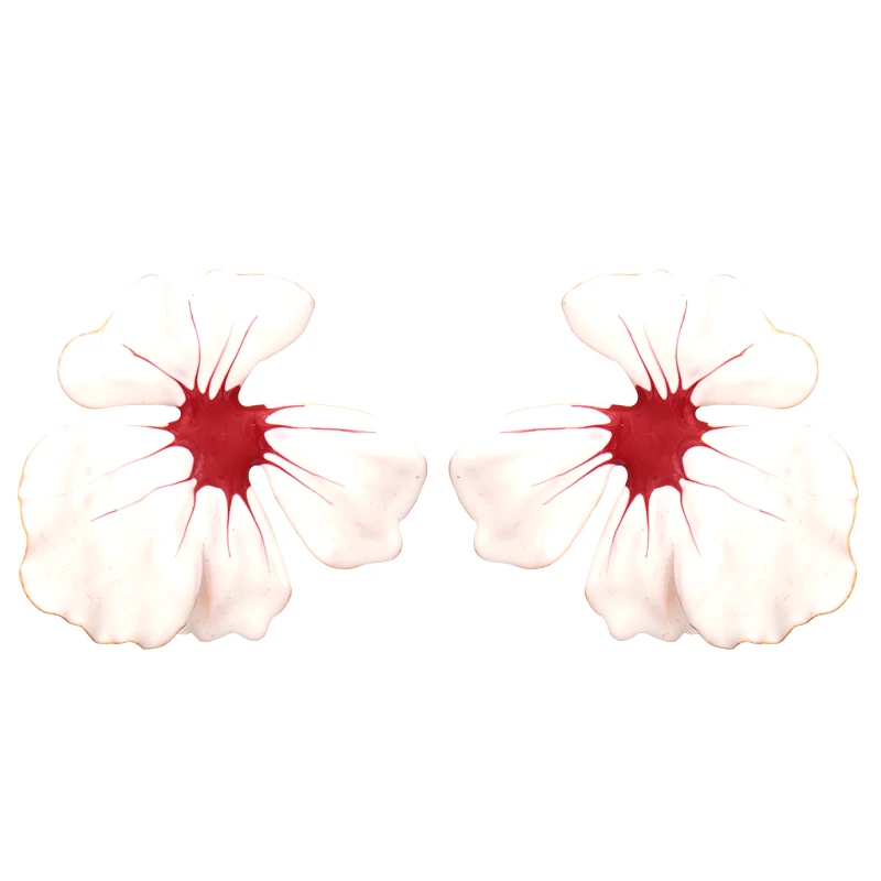 PerfectDress.gr vintage σκουλαρίκια μεταλλικά Geranium λευκό
