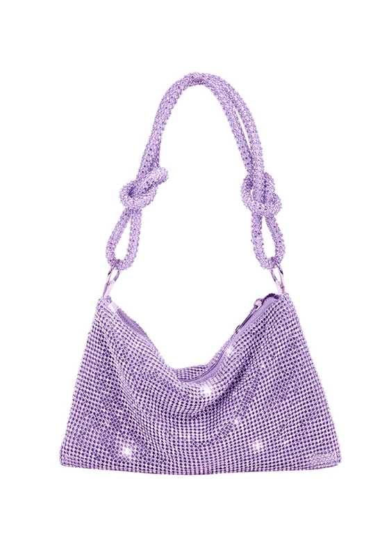 PerfectDress.gr βραδινό τσαντάκι strass Draped lilac