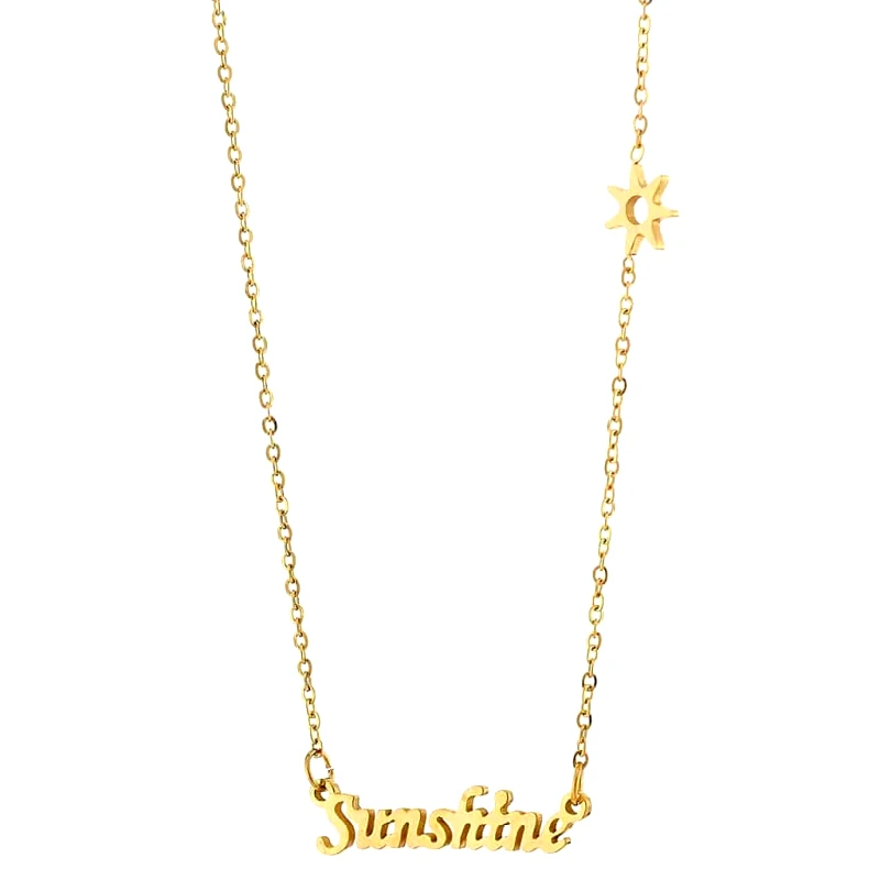 PerfectDress.gr χρυσό μενταγιόν από ατσάλι Sunshine