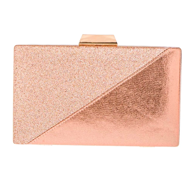 PerfectDress.gr βραδινό τσαντάκι glitter shine σε ροζ gold