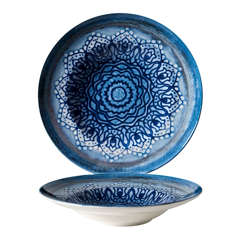 GURAL PORCELEN Gural Πιάτο Βαθύ Πορσελάνης Bilbao Blue Voyage 26cm