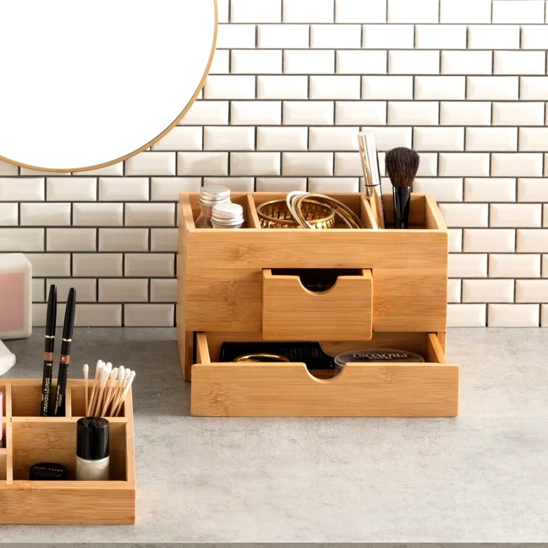 5FIVE SIMPLY SMART 5Five Θήκη Οργάνωσης Με 2 Συρτάρια Bamboo 24cm