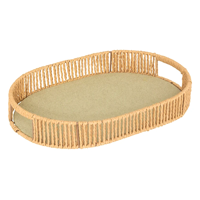 ATMOSPHERA Atmosphera Δίσκος Rattan Ali Light Green 39X28cm