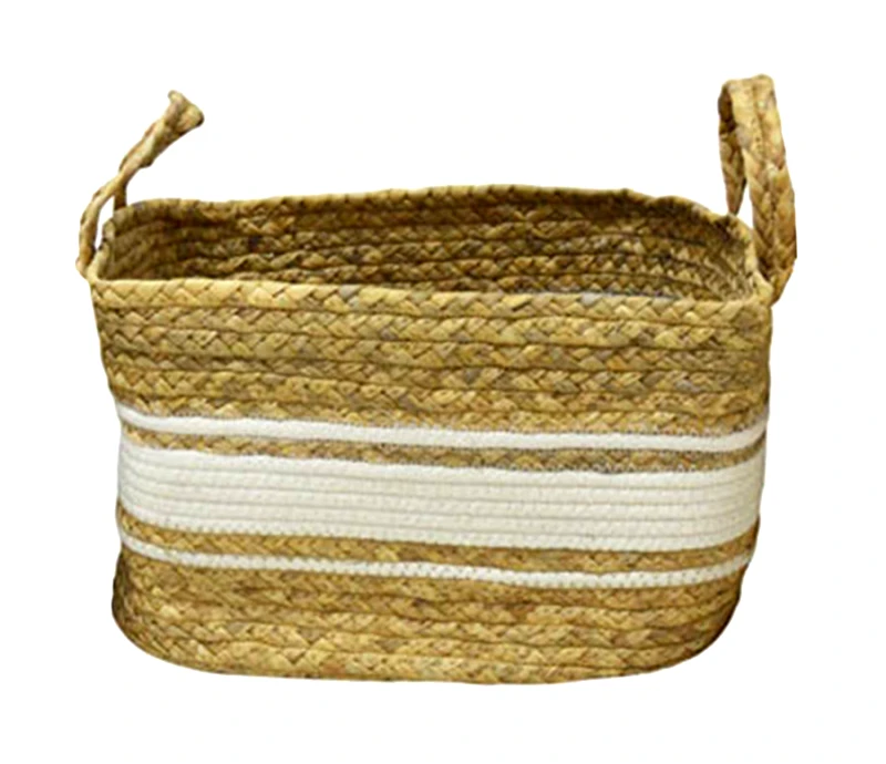 ΑΛΛΟΙ ΚΑΤΑΣΚΕΥΑΣΤΕΣ Καλάθι Ψάθα Seagrass Ύφασμα White 38cm