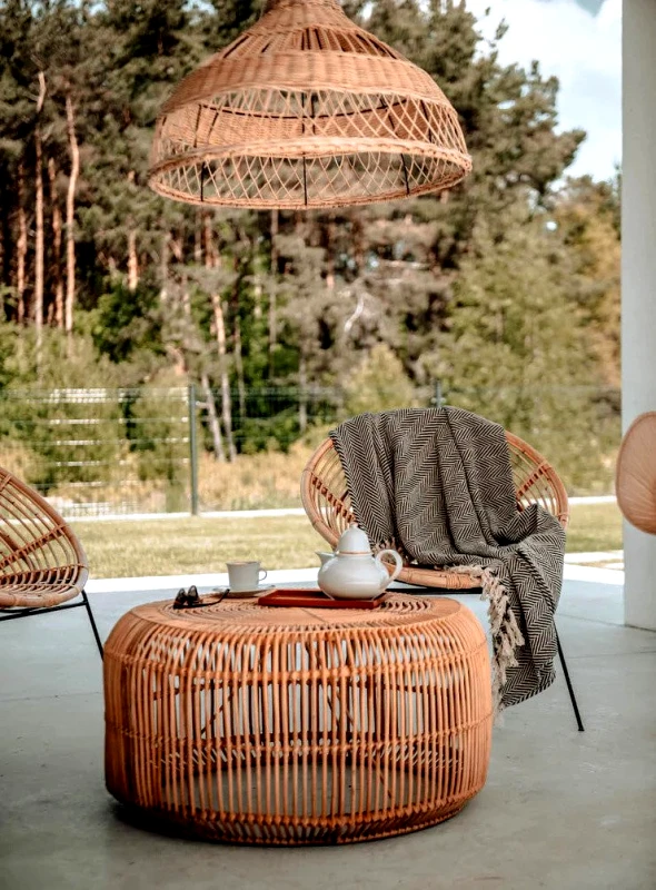 ΑΛΛΟΙ ΚΑΤΑΣΚΕΥΑΣΤΕΣ Φωτιστικό Καπέλο Οροφής Από Ψάθα Wave 60cm