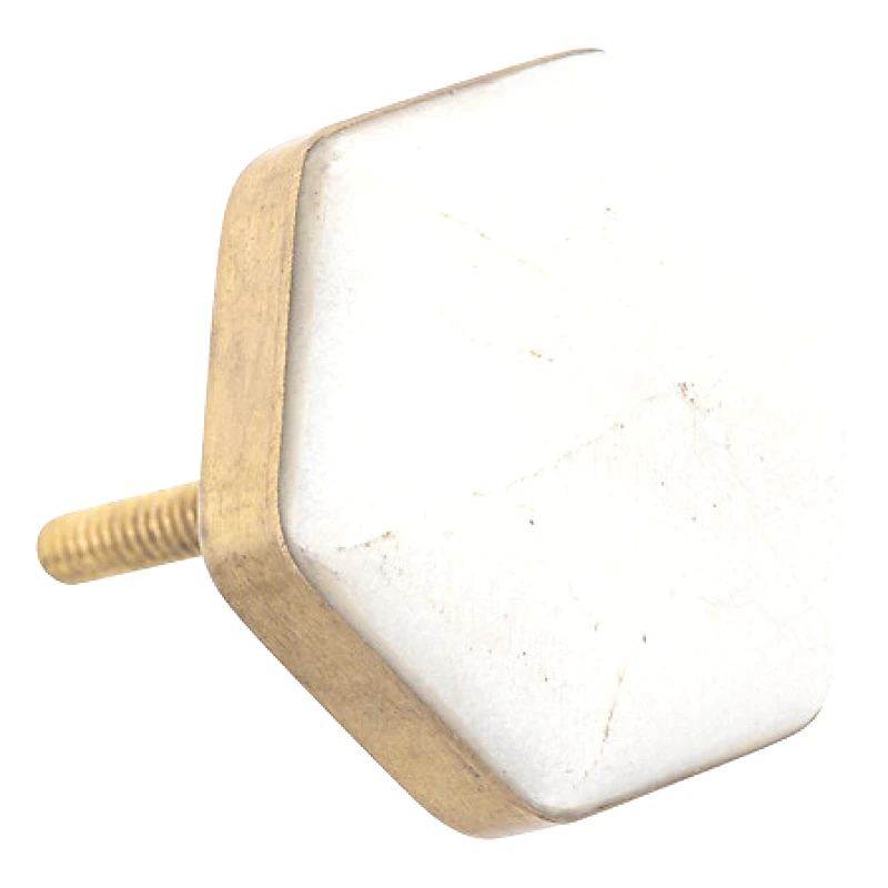 ATMOSPHERA Atmosphera Πόμολα Collectionneur Marble Λευκά Σετ 2τμχ