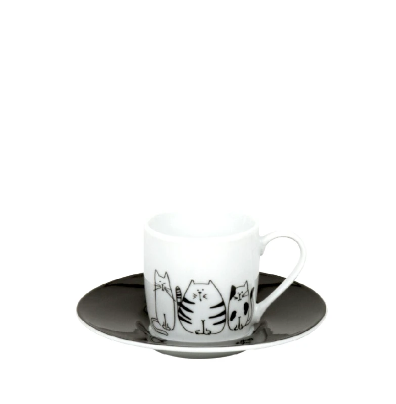 KONITZ Konitz Φλυτζάνια Espresso Σετ 2τμχ Πορσελάνης Funny Cats And Dogs