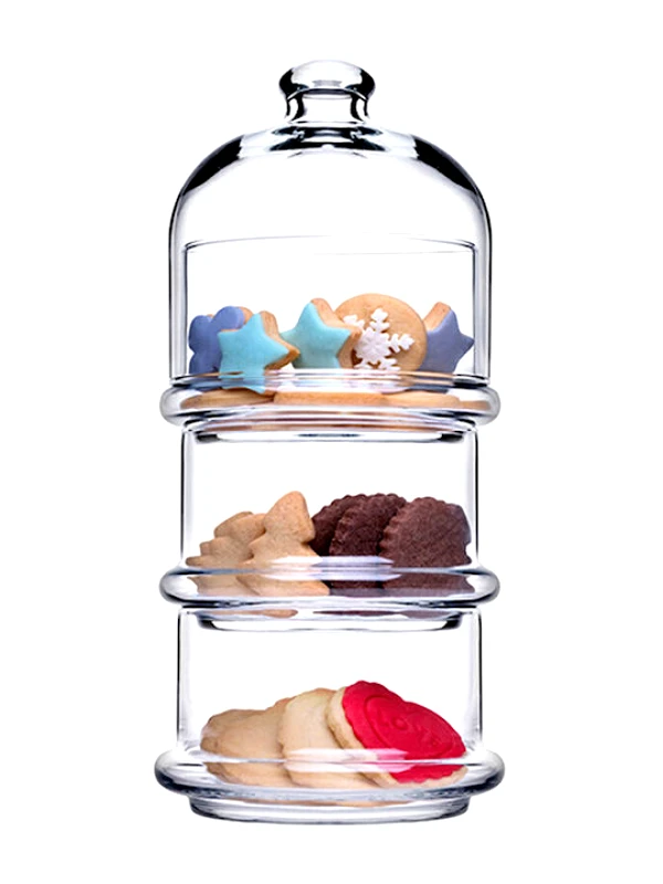 PASABAHCE Pasabahce Σετ 3 Μπολ Villa Patisserie Στοιβαζόμενο Με Καπάκι 22cm