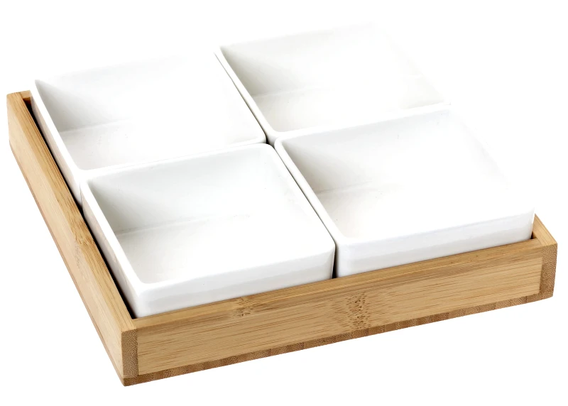 HOME FASHION ACCESSORIES HFA Ορντεβιέρα 4 Θέσεων Party Time Με Ξύλινη Βάση White