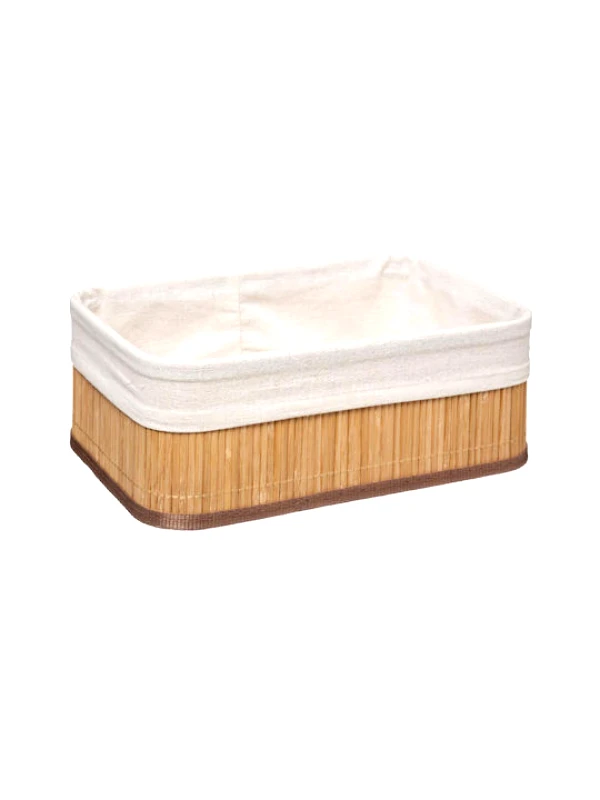 ΑΛΛΟΙ ΚΑΤΑΣΚΕΥΑΣΤΕΣ Καλάθι Διακοσμητικό Ψάθινο Bamboo Με Ύφασμα Φυσικό Χρώμα 19cm