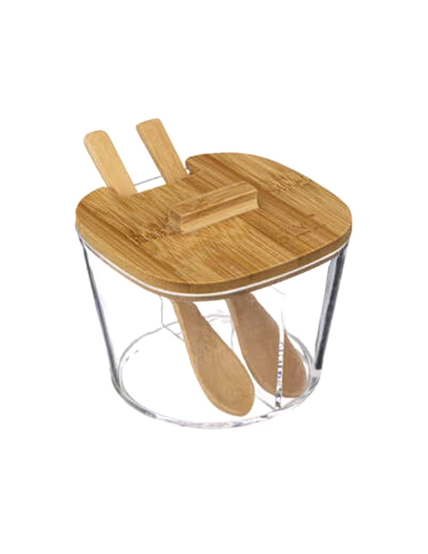 5FIVE SIMPLY SMART 5five Δοχείο Αποθήκευσης 2 θέσεων Ακρυλικό Με Bamboo Καπάκι 10cm