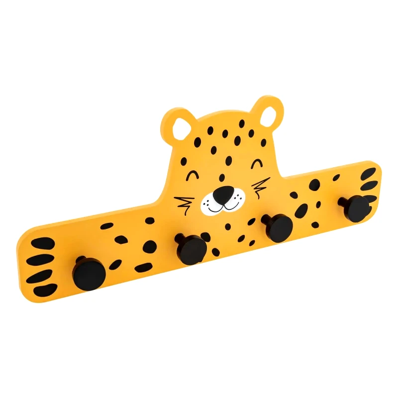 ATMOSPHERA Atmosphera Κρεμάστρα Παιδική Ξύλινη 3 Θέσεων Leopard