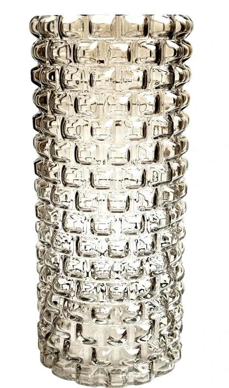 ARTE REGAL Arte regal Διακοσμητικό Βάζο Γυάλινο Ανάγλυφο Grey 20cm