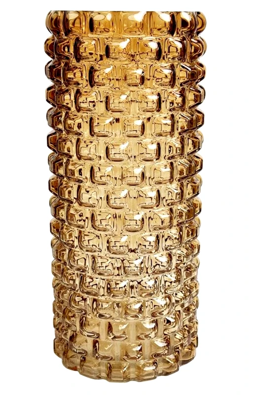 ARTE REGAL Arte regal Διακοσμητικό Βάζο Γυάλινο Ανάγλυφο Brown 20cm