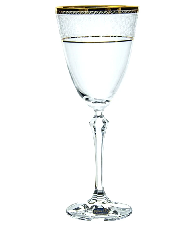 BOHEMIA Ποτήρι νερού Κρυστάλλινο Bohemia 350ml Σετ 6Τμχ Elisabeth Gold