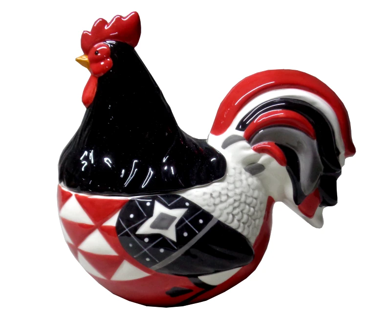 MARVA HOME Πασχαλινή Μπισκοτιέρα Κεραμική Red Rooster 22cm