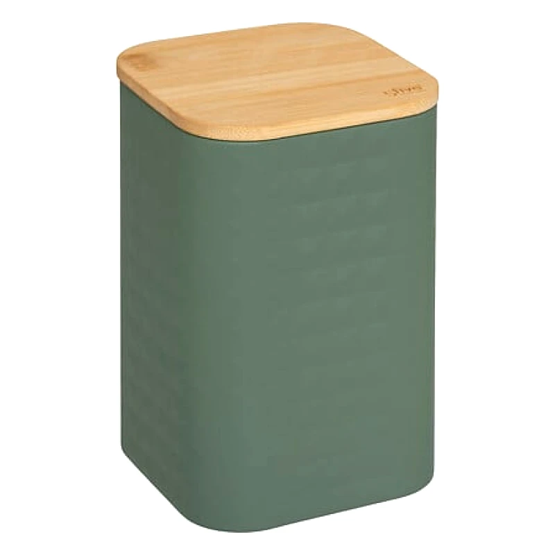 5FIVE SIMPLY SMART 5Five Μεταλλικό Κουτί Αποθήκευσης Sensia Green Με Bamboo Καπάκι 19cm