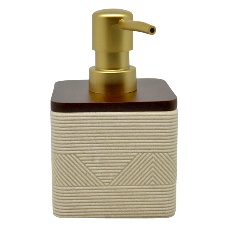 Ankor Dispenser Θήκη Για Κρεμοσάπουνο Πολυεστερική Beige Acacia