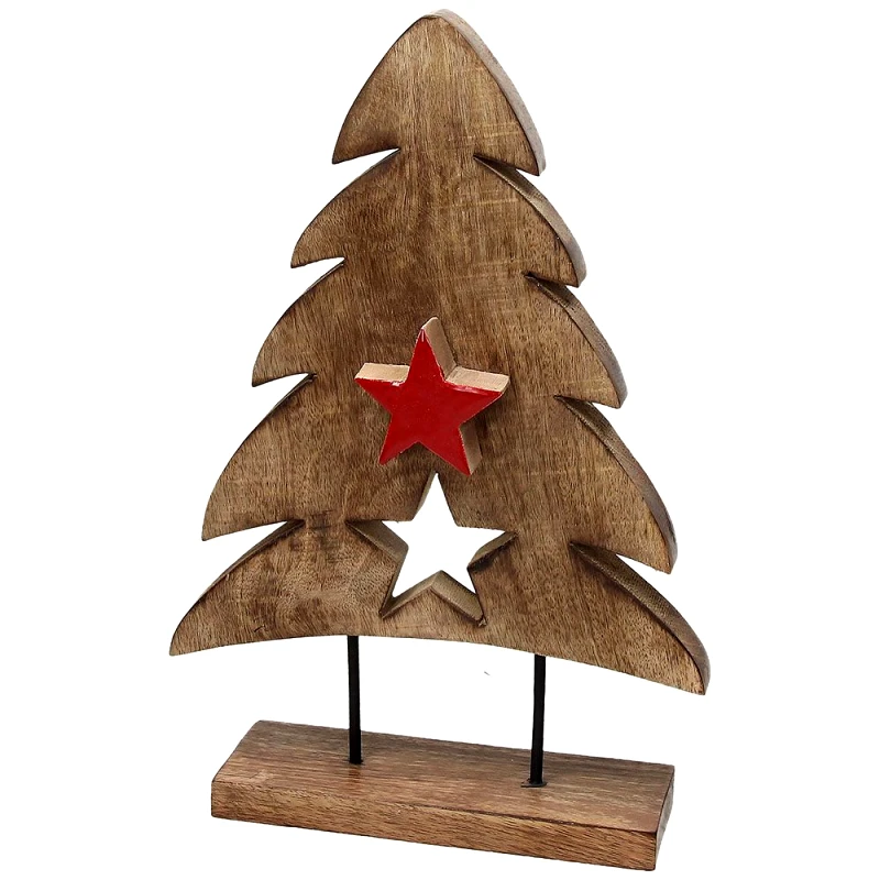TOGNANA Tognana Χριστουγεννιάτικο Δεντράκι Ξύλινο Santa Wood 34cm