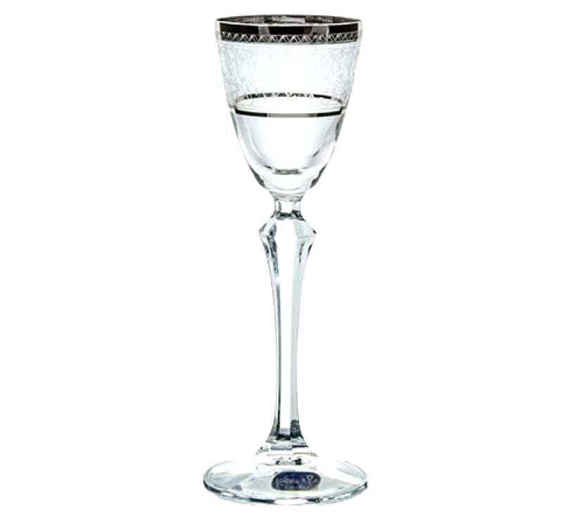 BOHEMIA Ποτήρι Λικέρ Κρυστάλλινο Bohemia 70ml Σετ 6Τμχ Elisabeth Platin