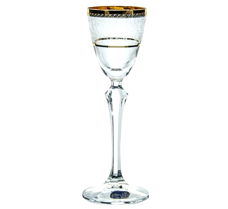 BOHEMIA Ποτήρι Λικέρ Κρυστάλλινο Bohemia 70ml Σετ 6Τμχ Elisabeth Gold