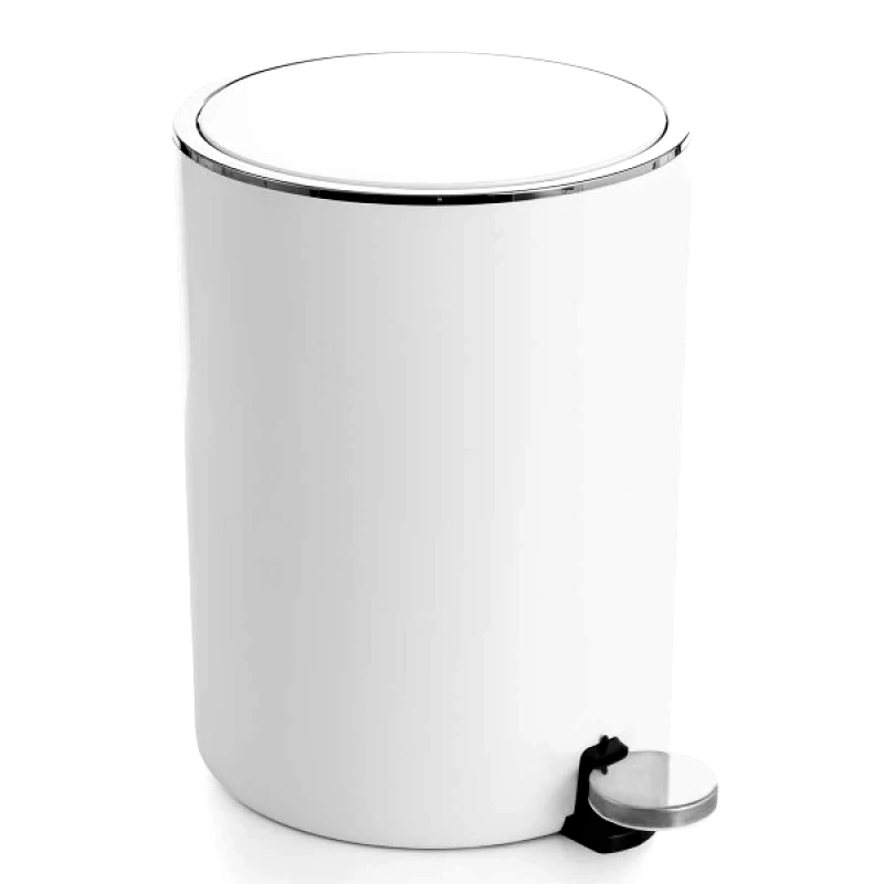 MARVA HOME Lenox Καλαθάκι Μπάνιου Πλαστικό Στρογγυλό White Soft Close 5lt