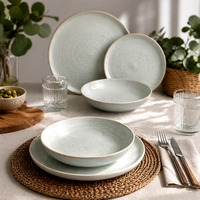 Ankor Σερβίτσιο Φαγητού Stonware 18τμχ. Harmonia Menta
