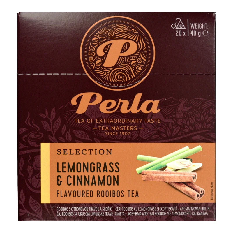 PERLA BEVERAGES Τσάι Rooibos Λεμονόχορτο και Κανέλα 20x2g