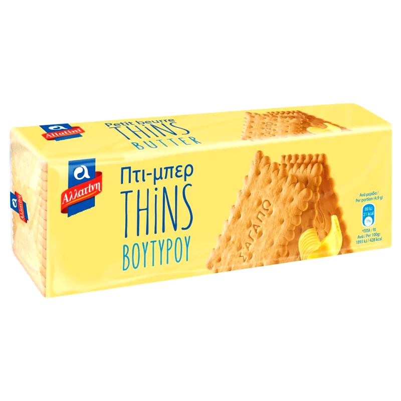 ΑΛΛΑΤΙΝΗ Μπισκότα Πτι Μπερ THiNS Βουτύρου 225g