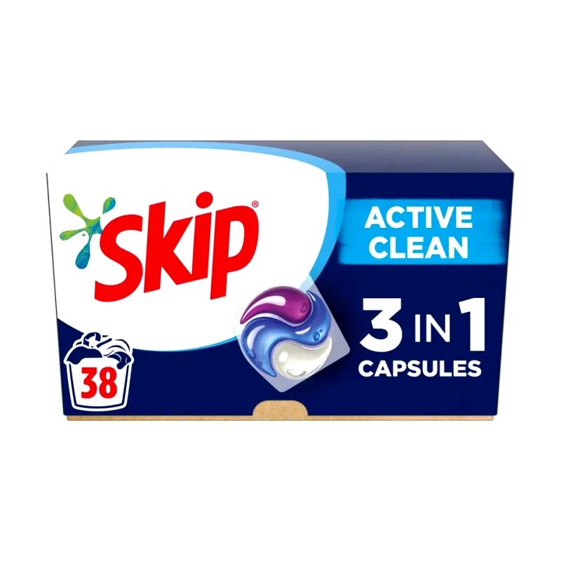 SKIP Kάψουλες Πλυντηρίου Ρούχων Ultimate Active Clean 38 Μεζούρες