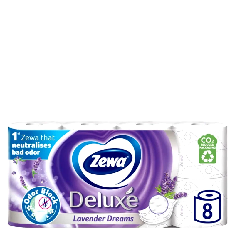 ZEWA Χαρτί Υγείας Deluxe Lavender 3 Φύλλα 8 Τεμάχια