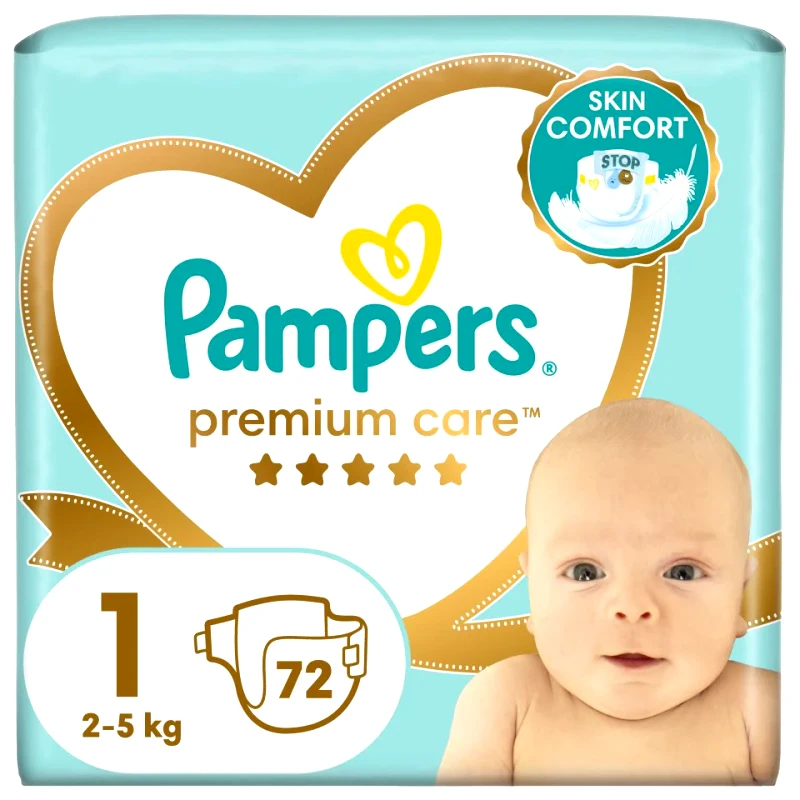 PAMPERS Πάνες Μωρού Premium Care Νο1 72 Τεμάχια