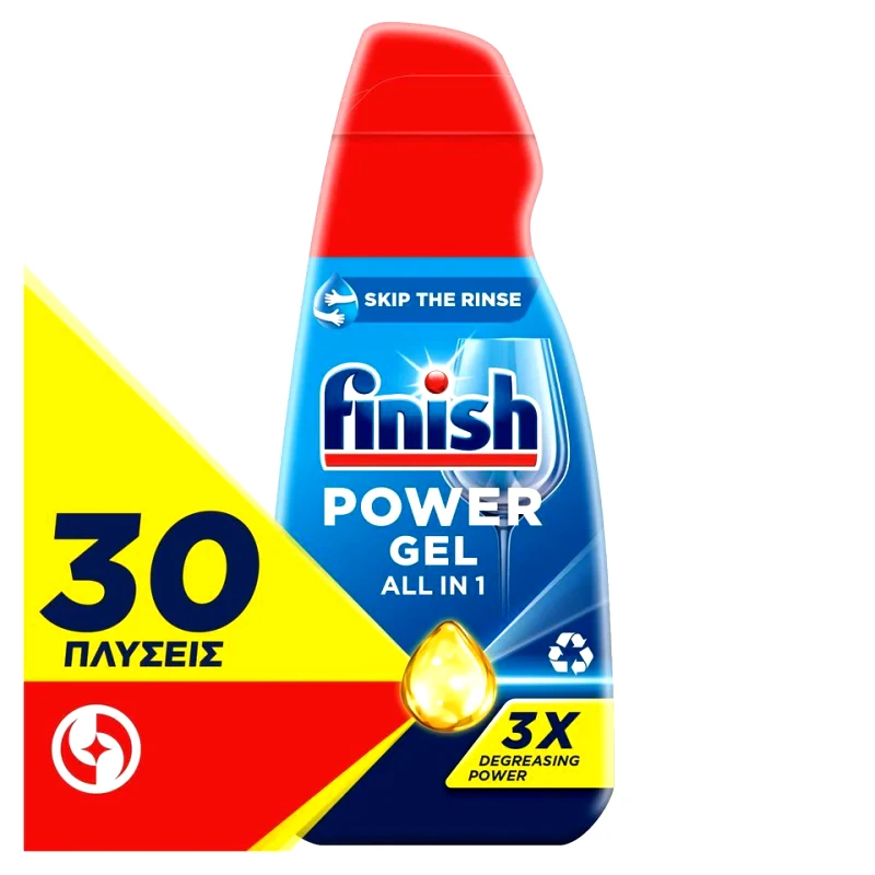 FINISH Απορρυπαντικό Πλυντηρίου Πιάτων All in 1 Max Power Gel Lemon 600ml