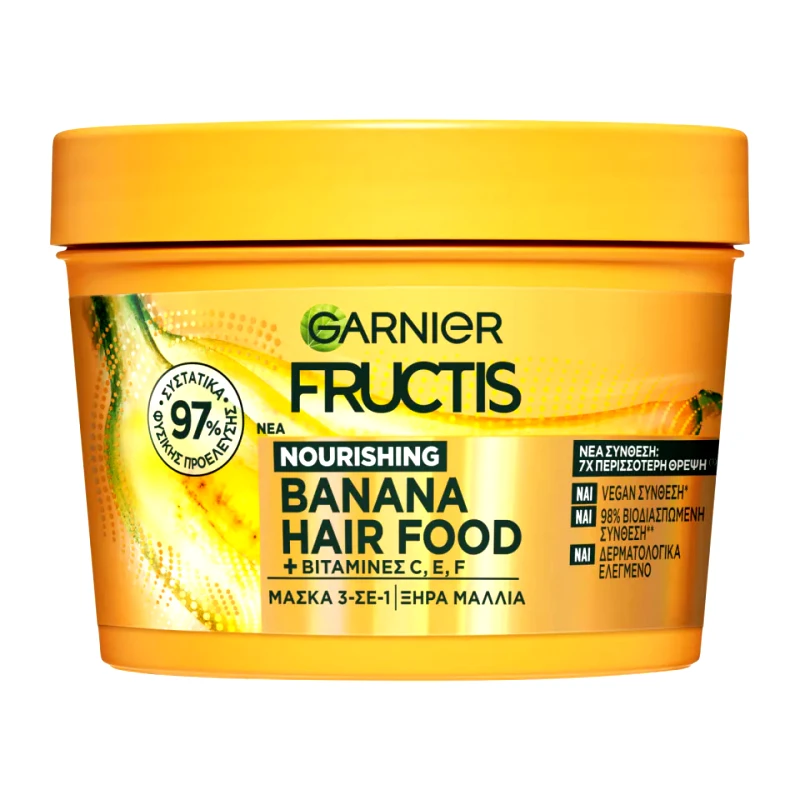 FRUCTIS Μάσκα Μαλλιών Hair Food Banana 3σε1 400ml