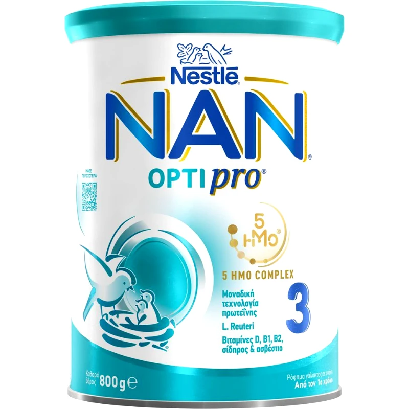NAN Γάλα Νηπιακό Σκόνη Optipro Νο3 1+ Ετών 800gr