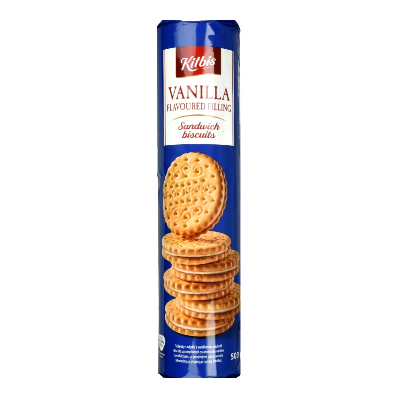 KITBIS Μπισκότα Γεμιστά Βανίλια 500g