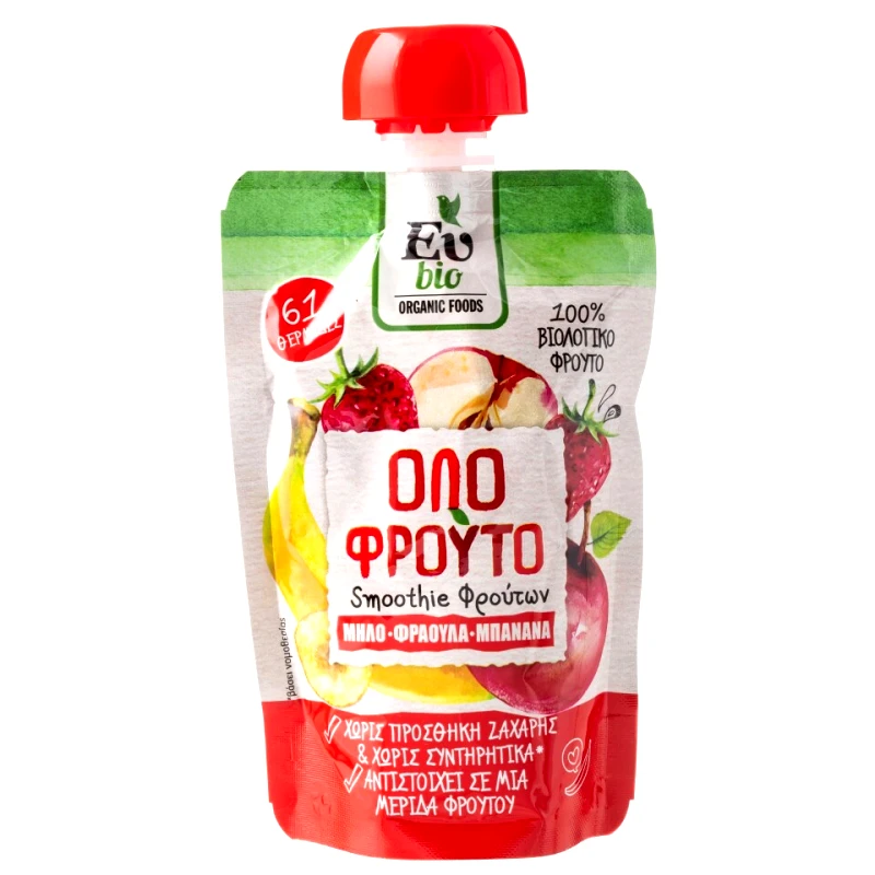 - Smoothie Φρούτων Bio Μήλο Φράουλα Μπανάνα 100g