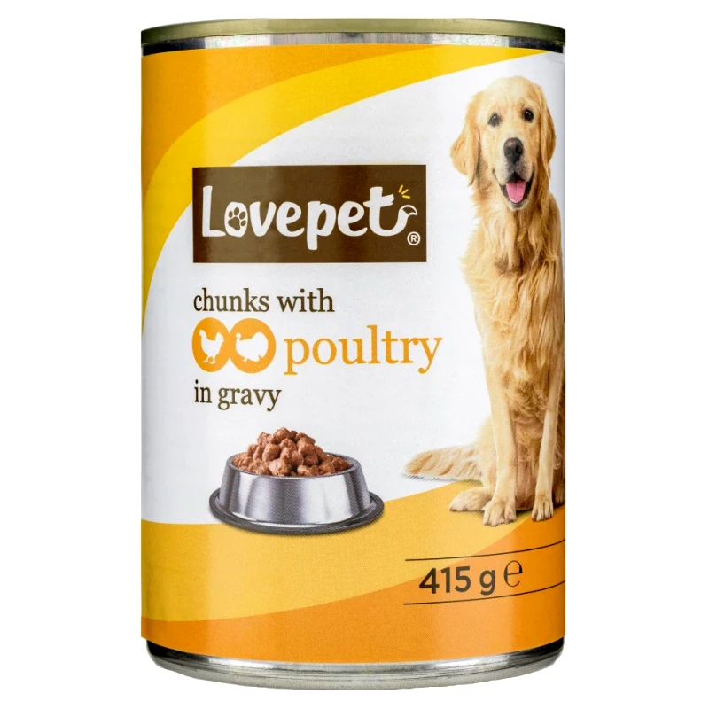 LOVEPET Σκυλοτροφή Υγρή Πουλερικά 415g