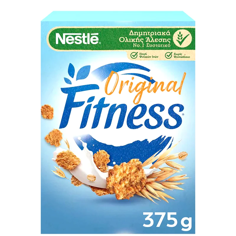 FITNESS Δημητριακά Ολικής Άλεσης Με Νιφάδες Σιταριού 375gr
