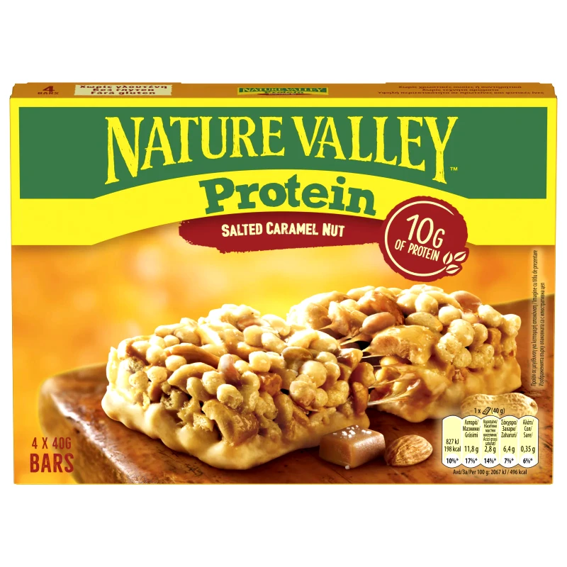 NATURE VALLEY Μπάρες Δημητριακών Protein Καραμέλα 4 X 40gr