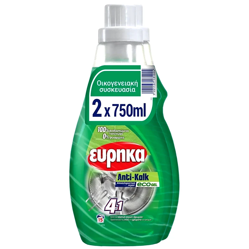 ΕΥΡΗΚΑ Αποσκληρυντικό Νερού Anti-Kalk Eco Gel 2x750ml